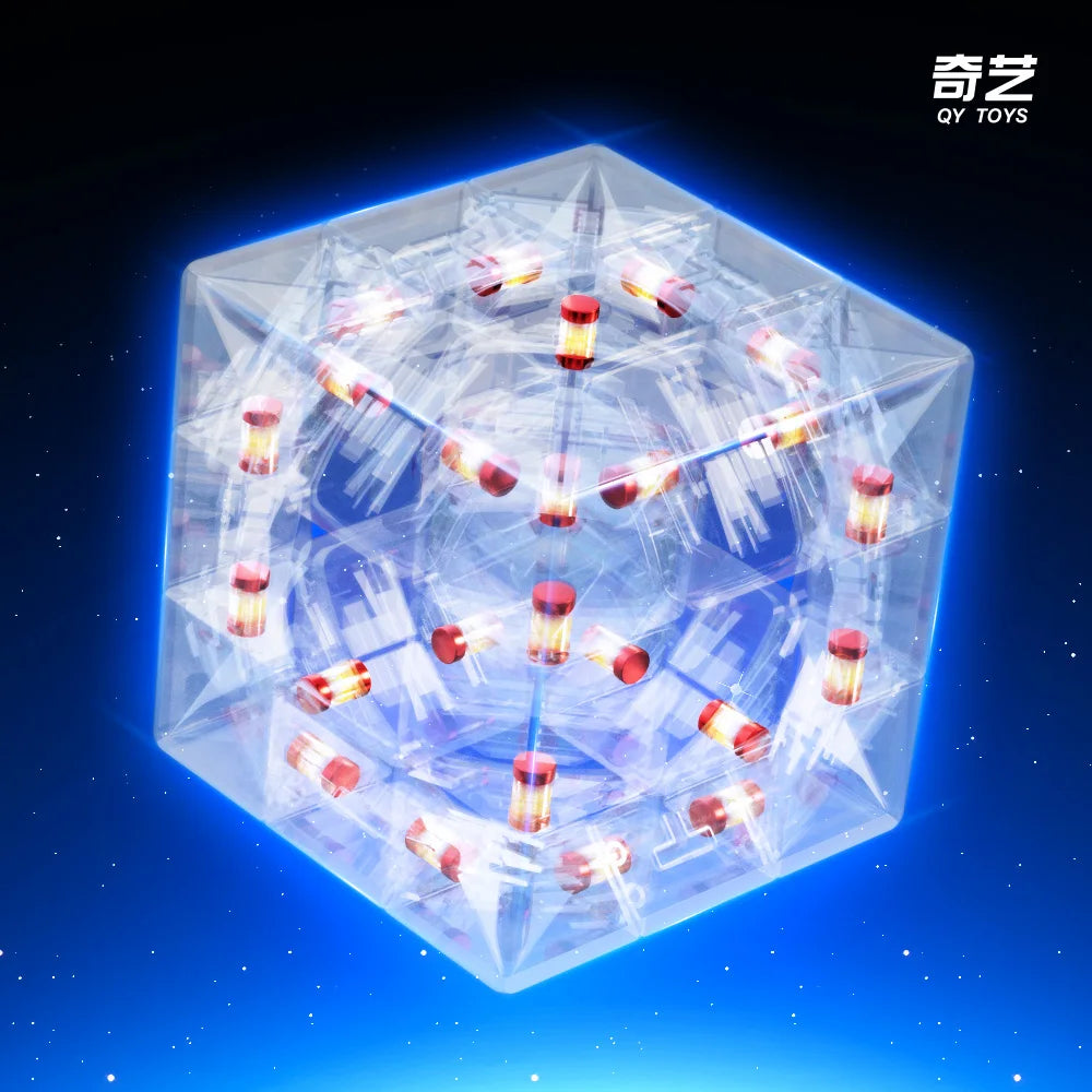 QiYi  Magic Cube Speed Void Cube Hollow Magnetic UV  Puzzle M 3x3 stress-relieving puzzle  game children's toy gift