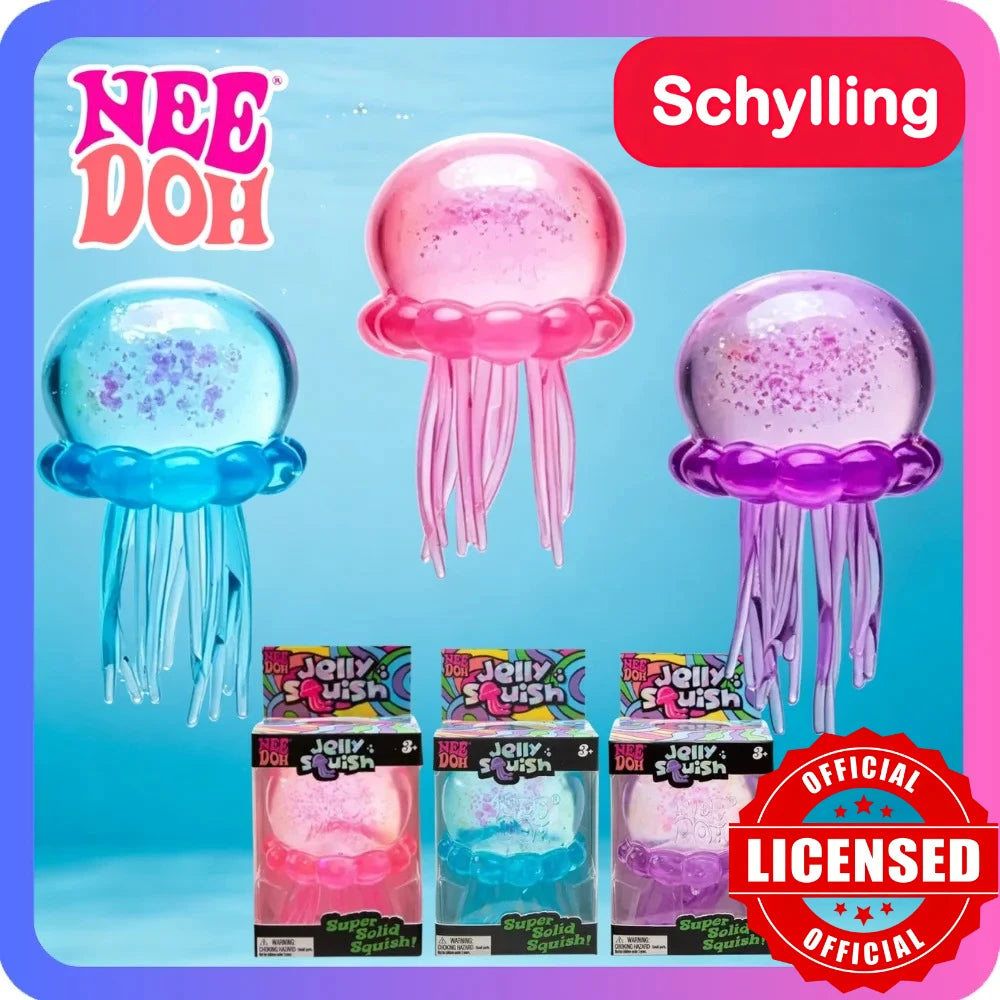 High Quality Needoh Nice Cube Fuzz Ball Jellyfish Squishy Blind Box Soft Stress Relief Toy Cute Relaxing Squeeze Sensory Toy