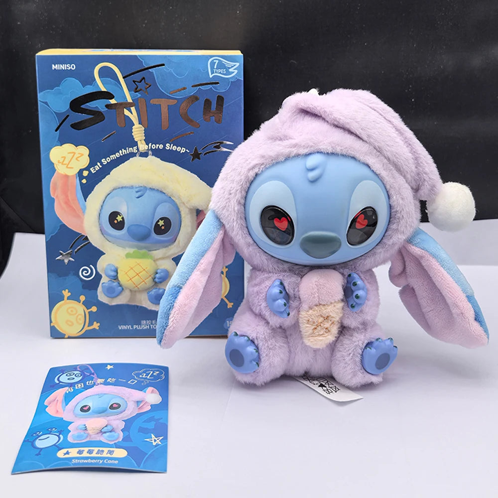 HOT Stitch Eat Something Before Sleep Series Blind Box Plush Vinyl Toys Cute Doll Labu V3 Mystery Box Bag Pendant Decor Gift