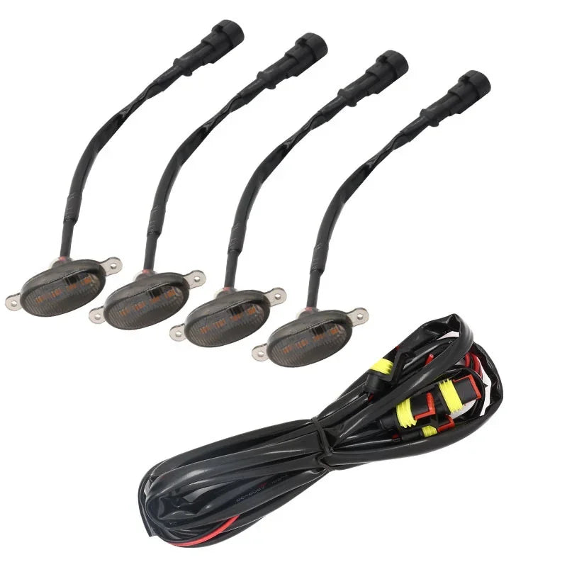 4X Car Grille Light Yellow Light Daytime Running Light LED Decorative Warning Light Pickup Truck Haze Light 12V Control Raptor