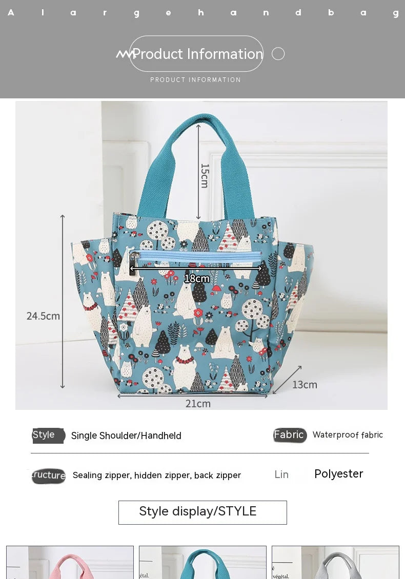 Rilibegan Lunch Bags Handbag Picnic Lunch Bags Bento Box For Family Outdoor Leisure Park Lunch Bag Big Capacity Family Lunch Bag