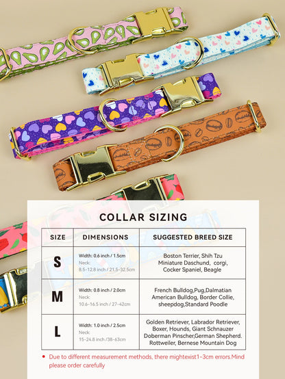 Valentine's Day and New Year Gifts For Medium Dog And Small Dog  Cute Pet Collar Double Sided Printed Pet Dog And Cat Collar