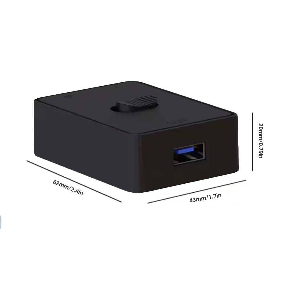 USB 3.0 Switcher KVM Switch 1x2/2x1 Bidirectional Shared Controller Splitter for Computer Laptop Keyboard Mouse Printer USB Hub