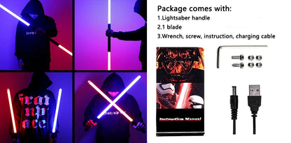 Luke RGB Lightsaber Laser Sword Metal Flashing Rave Cosplay Toys Soundfonts Force FX FOC Blaster Toy  Espada Sabre De Luz