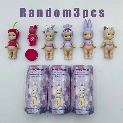 Sonny Angel Blind Box Purple Cherry Blossom Series Nigbt Minifigure Version Decoration Cute Mystery Surprise Giff