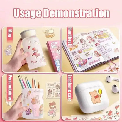 100/50/20/10 Pcs Kawaii Stickers PET Cartoon Scrapbooking Cute Sticker DIY Junk Journal Stickers Decoration Stationery Supplies