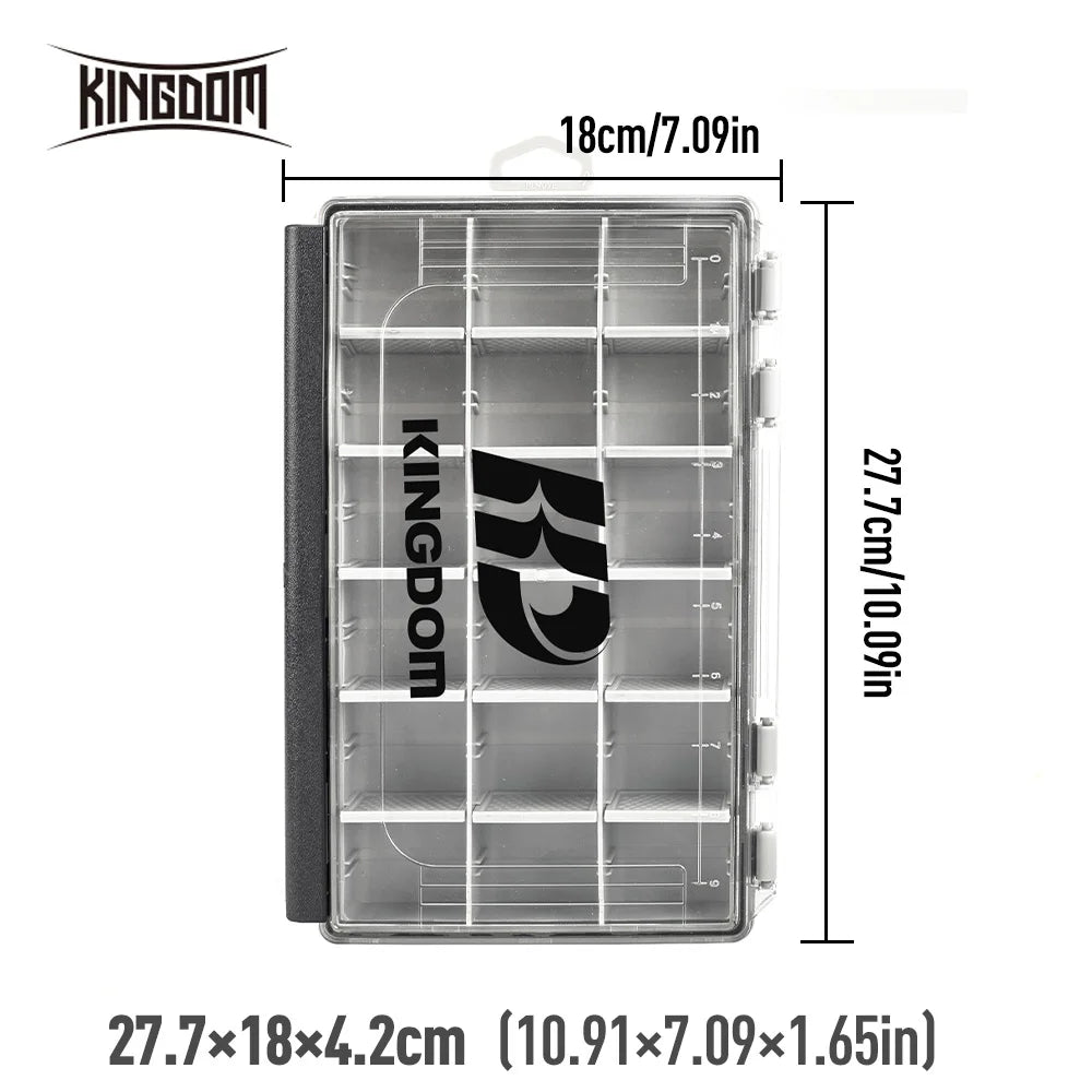 Kingdom Fishing Tackle Box 2 Sizes  Multifunction Tackle Trays Organizer with Removable Dividers Fishing Lure Storage Box
