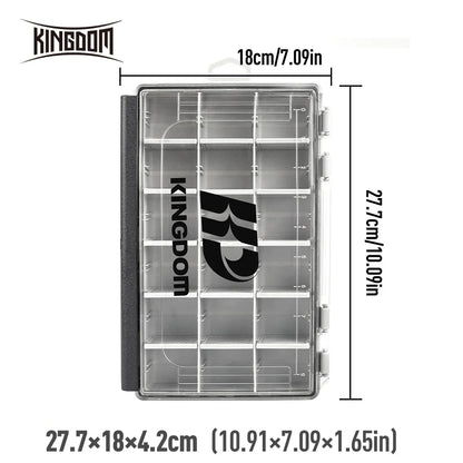 Kingdom Fishing Tackle Box 2 Sizes  Multifunction Tackle Trays Organizer with Removable Dividers Fishing Lure Storage Box