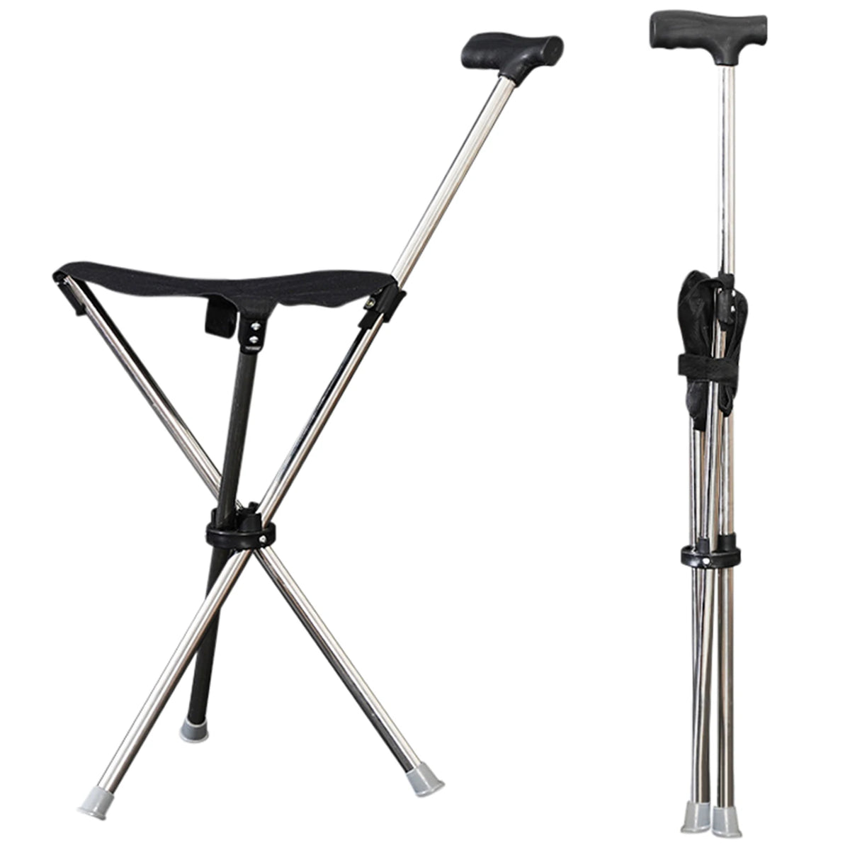 Foldable Cane Easy To Carry Seat Portable Stool Folding Chair Non Slip Handle Super Light Walking Stick For Outdoor Walking