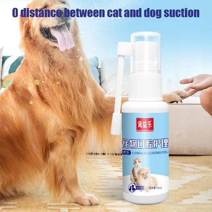 Pet Oral Spray Clean Teeth Deodorize Remove Bad Breath Pets Cleaning From Periodontal Pet Tartar Care Supplies O8T7