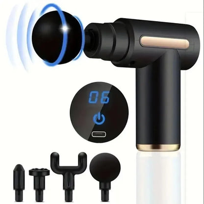 Fascial Massage Gun Electric Waist and Back Massager High-Frequency Vibration  Muscle Relaxation Electric Shoulder Massage Gun