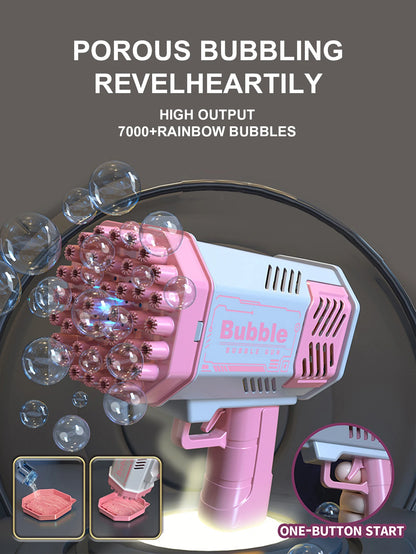 40 hole handheld massive foaming space light bubble machine electric children's toys without battery without bubble water