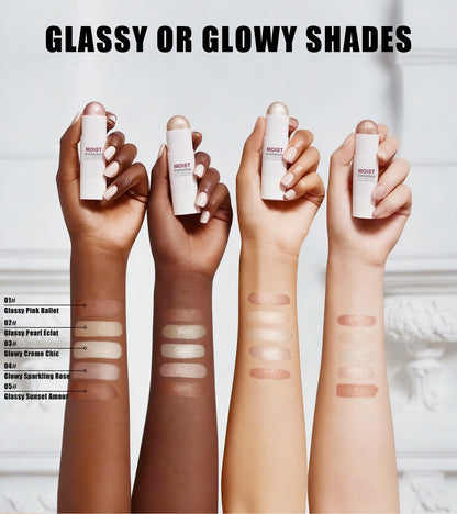 [Natural Glowup] 1pc Glowup Highlighter Stick | Natural Brightening Face Contour & Highlight Makeup, Medium Coverage, Buildable