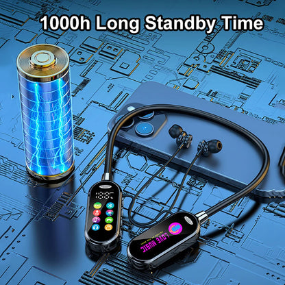 Color Screen Bluetooth 5.4 Earphones Neckband Headphones Wireless Headsets Noise Reduction Earbuds for Live Earphone Monitor