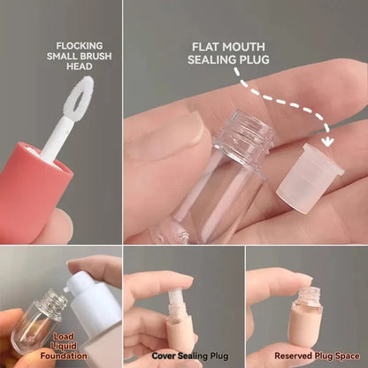 3/5Pcs 4.5ML Lip Glaze Empty Tube Mini Small Capsule Circular Bottle Frosted Rubber Transparent Plastic Lipstick Empty Tube