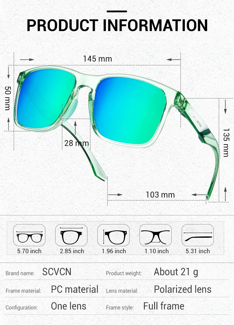 SCVCN New Polarized Sunglasses for Men MTB Cycling Glasses Outdoor Sports Bike UV400 Goggles Women Road Bicycle Cycling Glasses