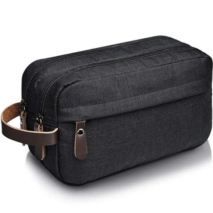 Foldable Men's Travel Toiletry Bag, Large Capacity Oxford Cloth Waterproof Bag, Double-Layer Storage for Cosmetics & Toiletries