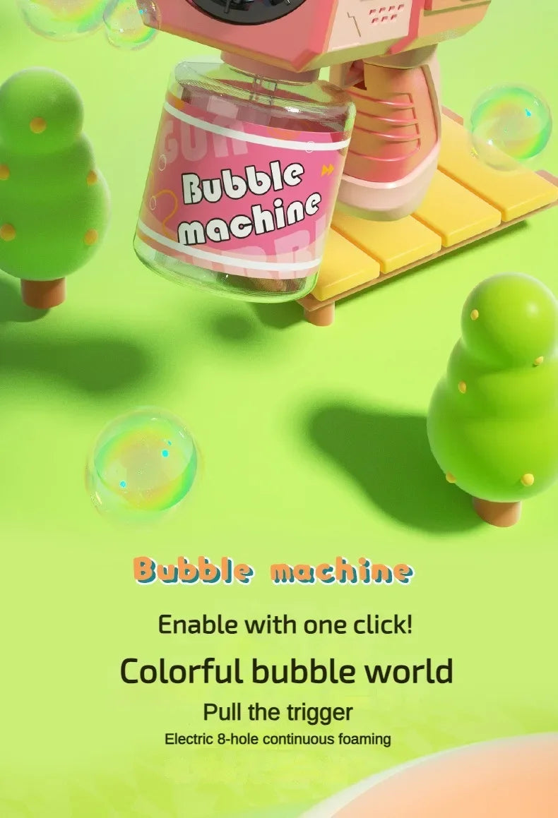 Space Electric Automatic Bubble Machine Bubble Gun Summer Beach Bathing Outdoor Games Children Fantasy Kids Bubble Toy