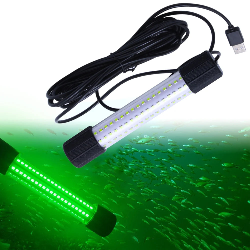 1 pc underwater LED fishing light, night fishing USB fishing light, multiple colors, portable fishing light, high brightness