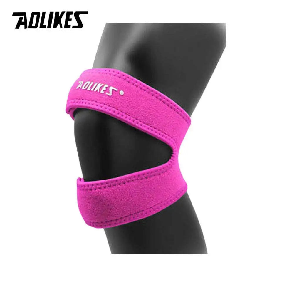 AOLIKES 1PCS Pressurized Knee Wrap Sleeve Support Bandage Pad Elastic Braces Knee Hole Kneepad Safety Basketball Tennis Cycling