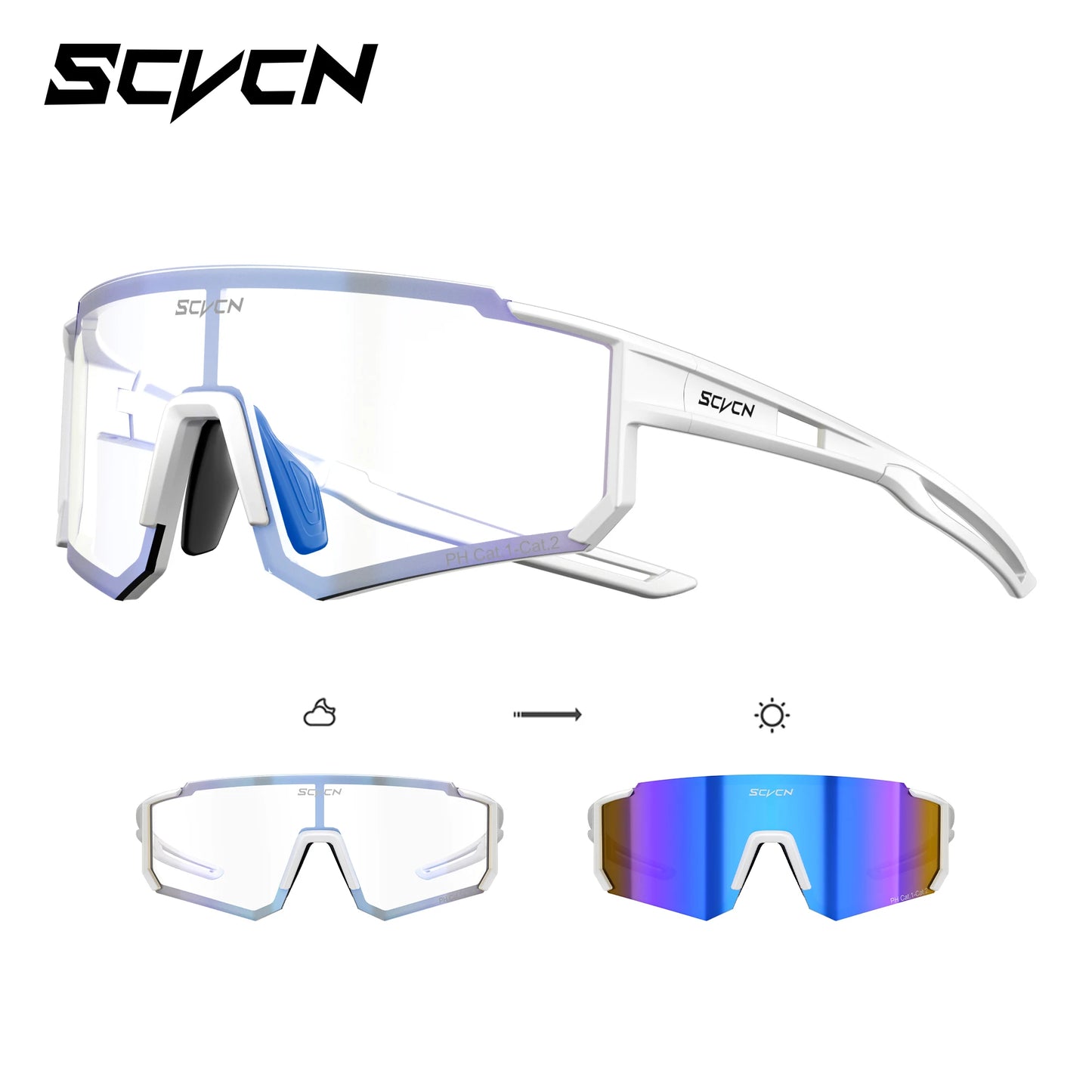 SCVCN Photochromic Sunglasses Outdoor Sports Bike Cycling Glasses Man MTB Climbing Glasses Women Driving Bicycle Eyewear New