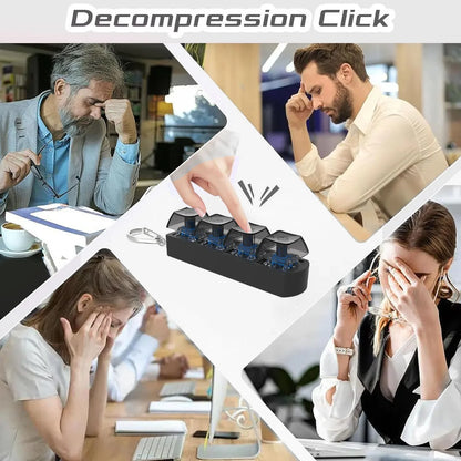 4Keys Finger Button Anti-stress Toys Mechanical Keyboard Keycaps Office Decompression Calming Keychain Gifts for Children Adults
