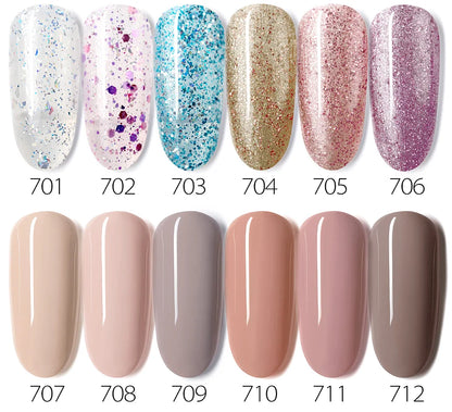 Venalisa HEMA TPO FREE Nail Gel Polish Glitter Gorgeous Full Coverage Soak Off UV LED French Nail Jelly Pink Nude Collection
