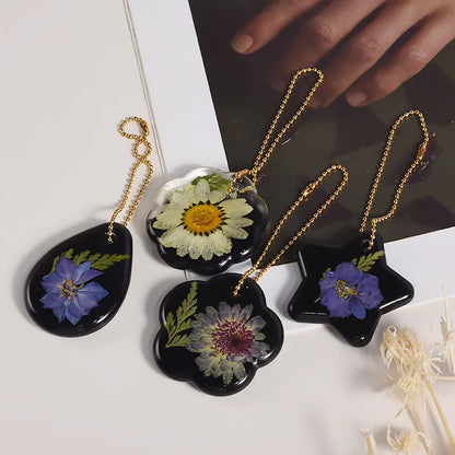 16PCS Silicone Jewelry Molds Kit with Hole Heart Geometry DIY Epoxy Resin Mold Necklace Keychain Pendants Earrings Making Mould