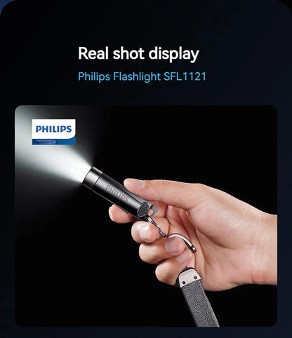 PHILIPS 2025 NEW SFL1121 EDC Flashlight LED Rechargeable Mini EDC Keychain Flashlights Camping Lamp For Hiking Self Defense