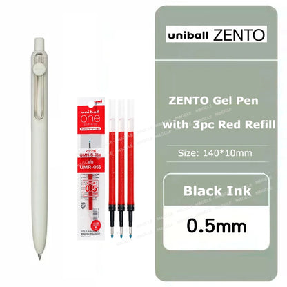 uniball ZENTO Standard 0.38/0.5mm Gel Pens,Water-Based Smooth Writing Roller Ball Pens Fit for a variety of occasions Stationery