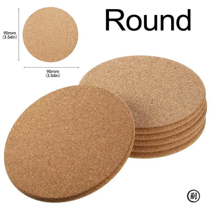 1/5/10PCS Mat Natural Round Wooden Pad Durable Non-Slip Cork Coaster Tea Coffee Mug Drinks Holder for Table Decor DIY Tableware