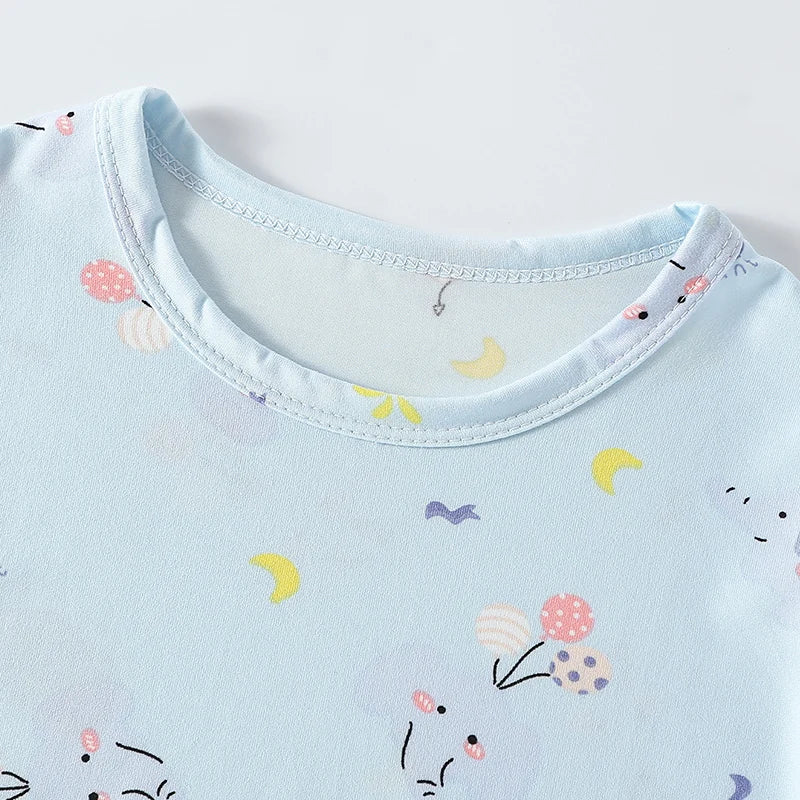 2-Piece Children's Summer Cute cartoon Printed Short-Sleeved Shorts Set for Boys and Girls Casual and Comfortable T-Shirt Shorts