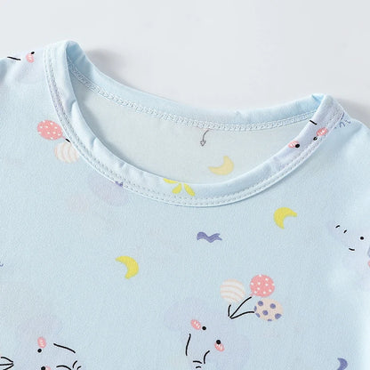 2-Piece Children's Summer Cute cartoon Printed Short-Sleeved Shorts Set for Boys and Girls Casual and Comfortable T-Shirt Shorts