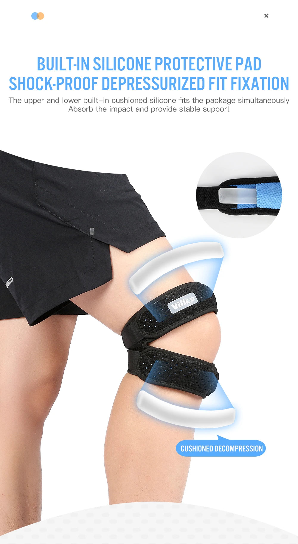 Professional Sports Protection Patellar Strap for Fitness Running Basketball Cycling Adjustable Strap Support for Stable Joints