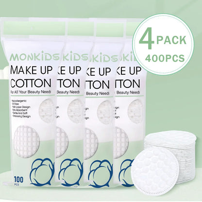 100pcs/200pcs Soft and Breathable Round Cotton Pad with Double-Sided Texture Is Used for Daily Facial Cleaning and Makeup Remova