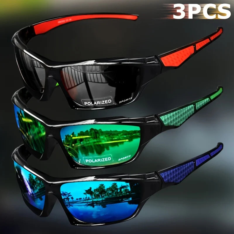 1/3PCS Sports Polarized Sunglasses for Men Lightweight Night Vision Male Shades Cycling Driving Fishing Fashion Mirror Sunglass