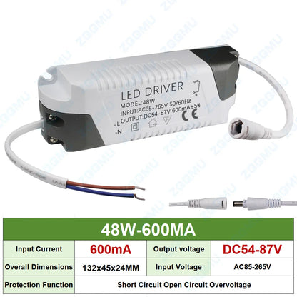 LED 3-4W 4-7W 8-12W 18-25W 25W-36W 40W 50W 300MA 600MA 900MA 1200MA 1500MA LED Constant Current Driver Transformer Power Supply