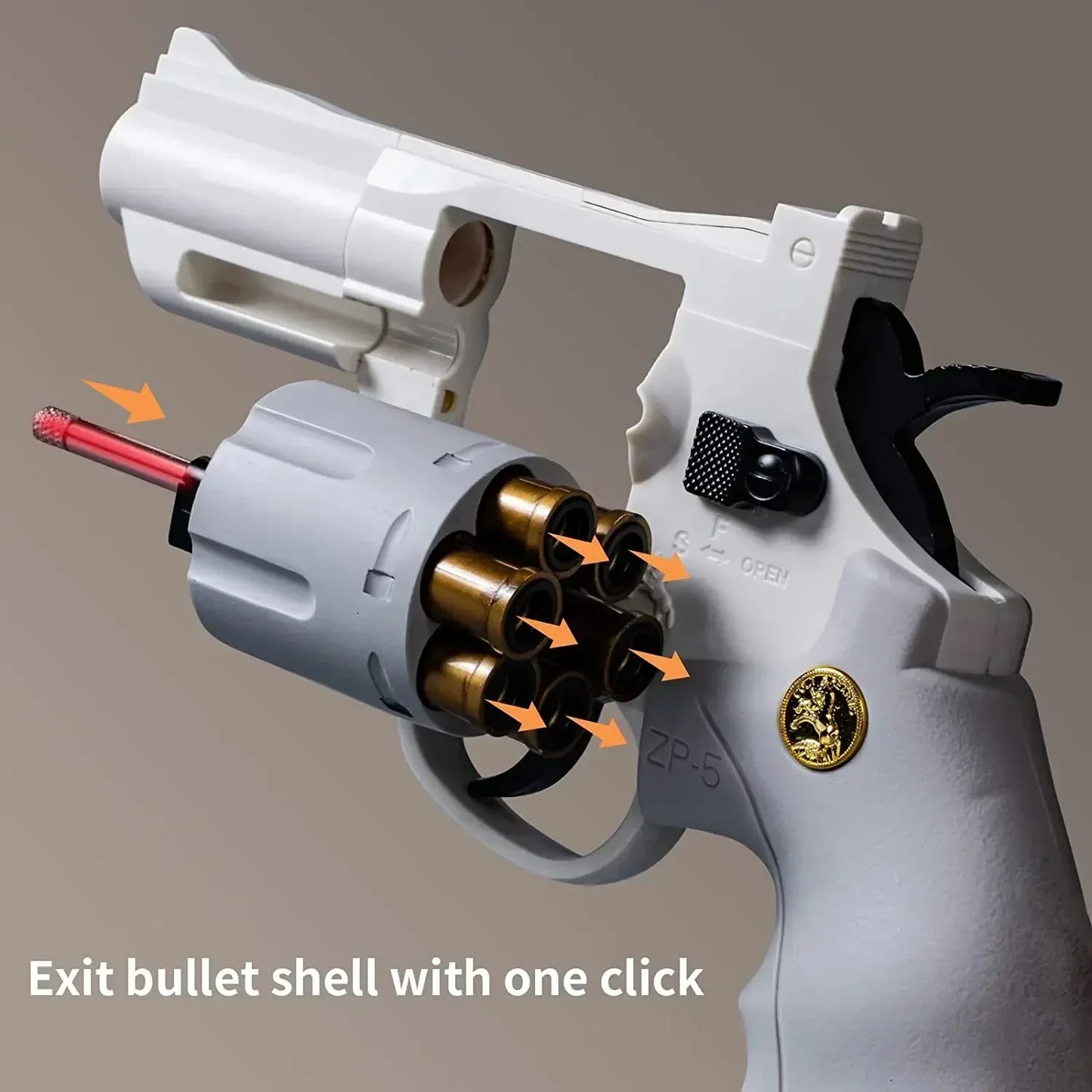 Continuous Firing ZP5 357 Revolver Launcher Pistol Soft Dart Bullet Toy Gun CS Outdoor Battle Game for Kids Adult Play
