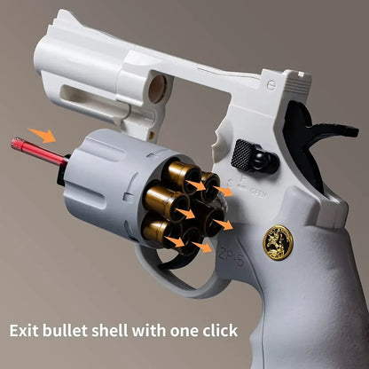 Continuous Firing ZP5 357 Revolver Launcher Pistol Soft Dart Bullet Toy Gun CS Outdoor Battle Game for Kids Adult Play