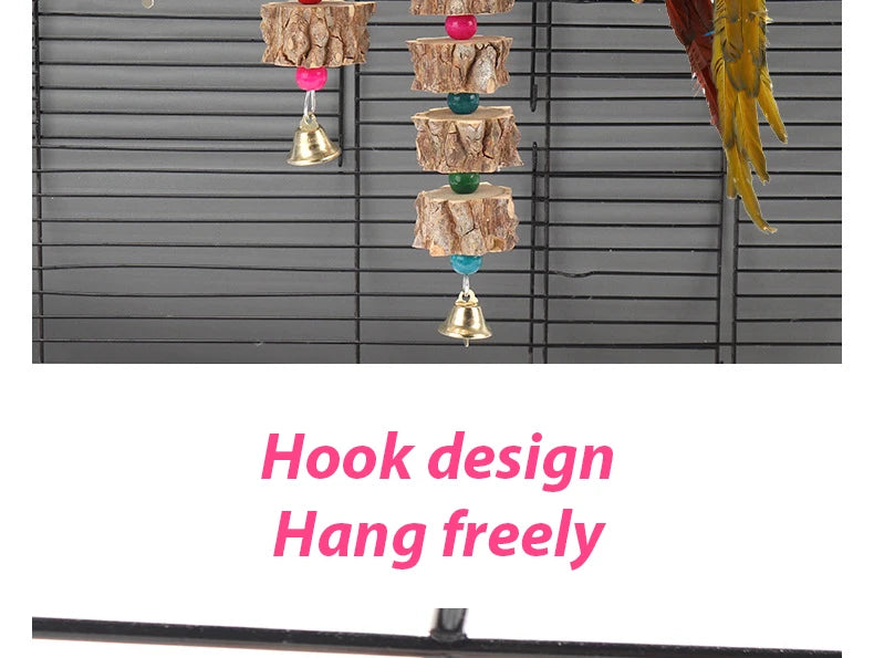 Natural Wooden Parrot Bird Toy Wood Parrot Chew Toy Chewing Cardboard Destroy Birds Toy Bird Cage Decoration Bird Supplies D9252