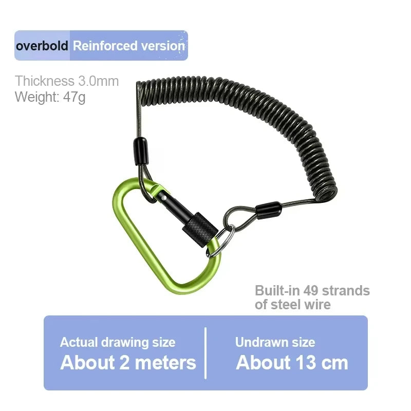 Durable Anti-Lost Lanyard 1/1.2/1.5/2.0m Telescopic Elastic Retention Rope Safety Spring Lanyard Rope Key Ring Chain Accessories