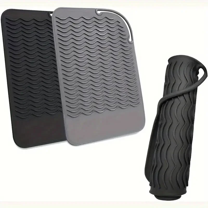 New Plus Size Silicone Heat Resistant Mat Portable Travel Hot Tools Pad Cover for Curling Iron, Flat Iron Hair Straightener