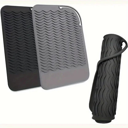 New Plus Size Silicone Heat Resistant Mat Portable Travel Hot Tools Pad Cover for Curling Iron, Flat Iron Hair Straightener