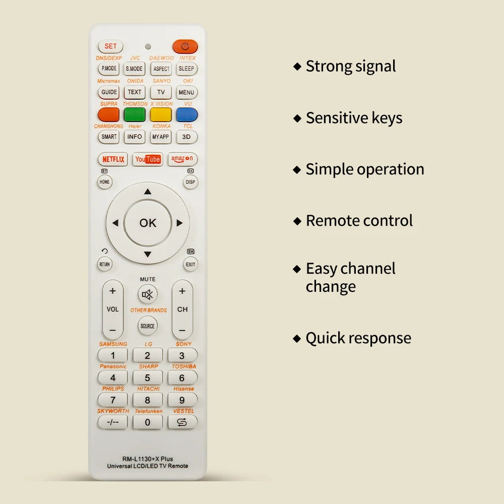 New Universal RM-L1130+X Replacement Remote Control For All Brand Television TV RM-L113+12 RM-L1130+8