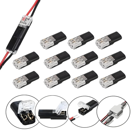 10/20/30/50/100 Pcs 2 Pin Compact Wire Terminals No Wire-Stripping Required Wire Connectors Quick Splice Wire Wiring Connector