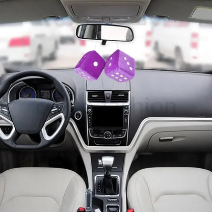 2pcs Plush Dice Toys Velvet Pendants Car Hanger With Suckers Stress Relief Squeeze Cube Fluffy Stuffed Decoration Eid Amagi