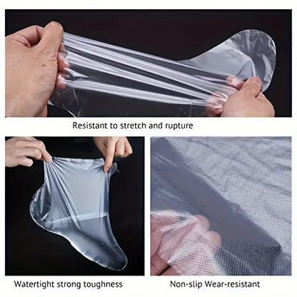 100/200Pcs Disposable Foot Moisturizing Socks Transprent Foot Bags PE Foot SPA Covers Callus Remover Feet Care Pedicure Tools
