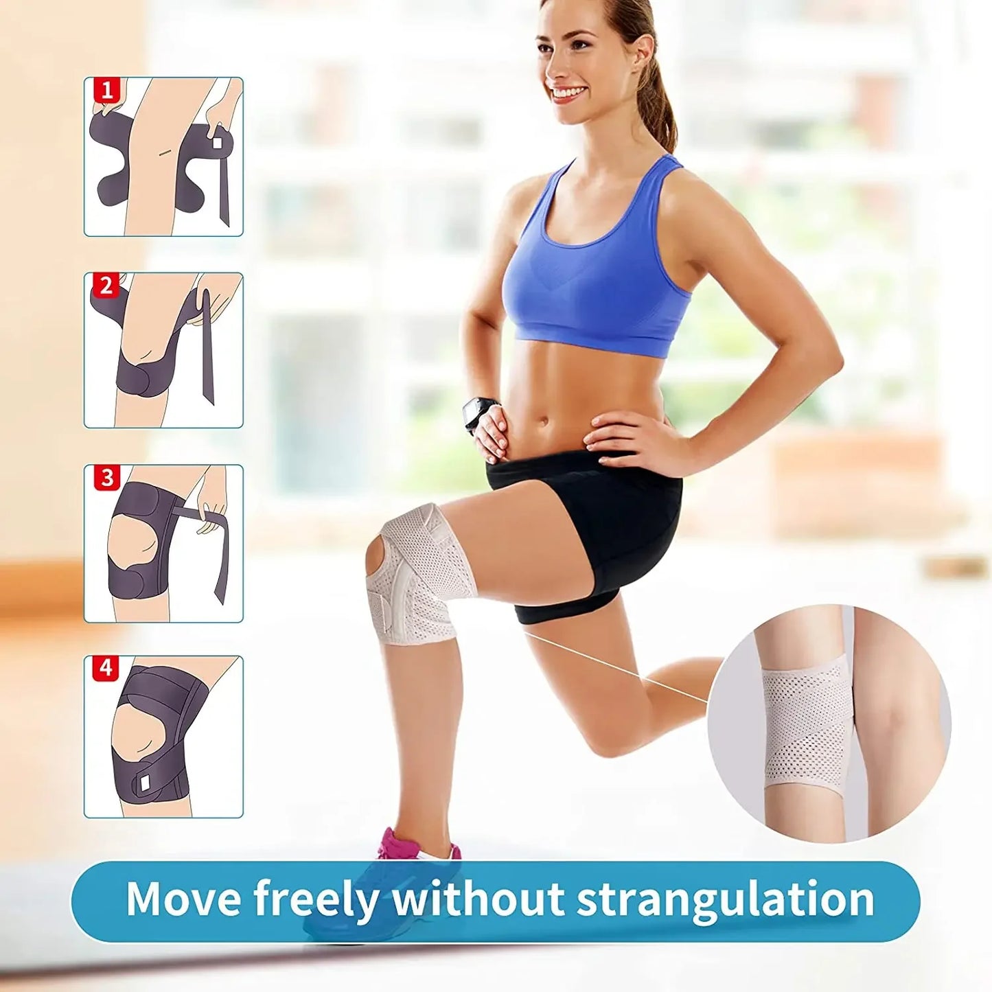Knee Brace with Side Stabilizers Relieve Meniscal Tear Knee PainArthritis Joint Pain Relief reathable Knee Support