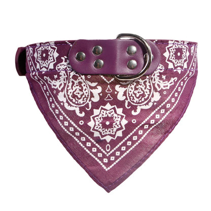 PU Cat Dog Collar with Scarf for Small Medium Dogs Chihuahua Corgi Puppy Adjustable Collars Pet Supplies accesorios para perros
