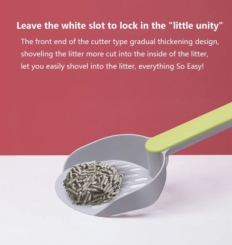 Cat Litter Scoop Plastic Cat Litter Shovel With Base Self Cleaning Cat Litter Box Shovel Kitten Toilet Clean Tools Cat Supplies